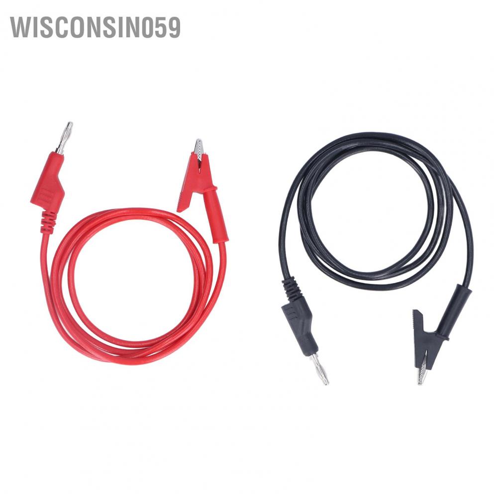 Wisconsin059 5Pcs Multimeter Test Lead Kit Banana Plug to Crocodile Clip Electrical Testing Wire JT70054‑1