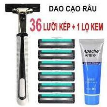 Dao Cạo Râu Bộ 38 Món ComBo 36 Lưỡi Kép 1 Thân Dao 1 Tuýp Kem Làm Mềm