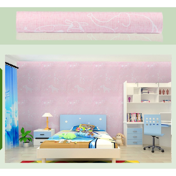 Decal giấy dán tường vườn thú hồng