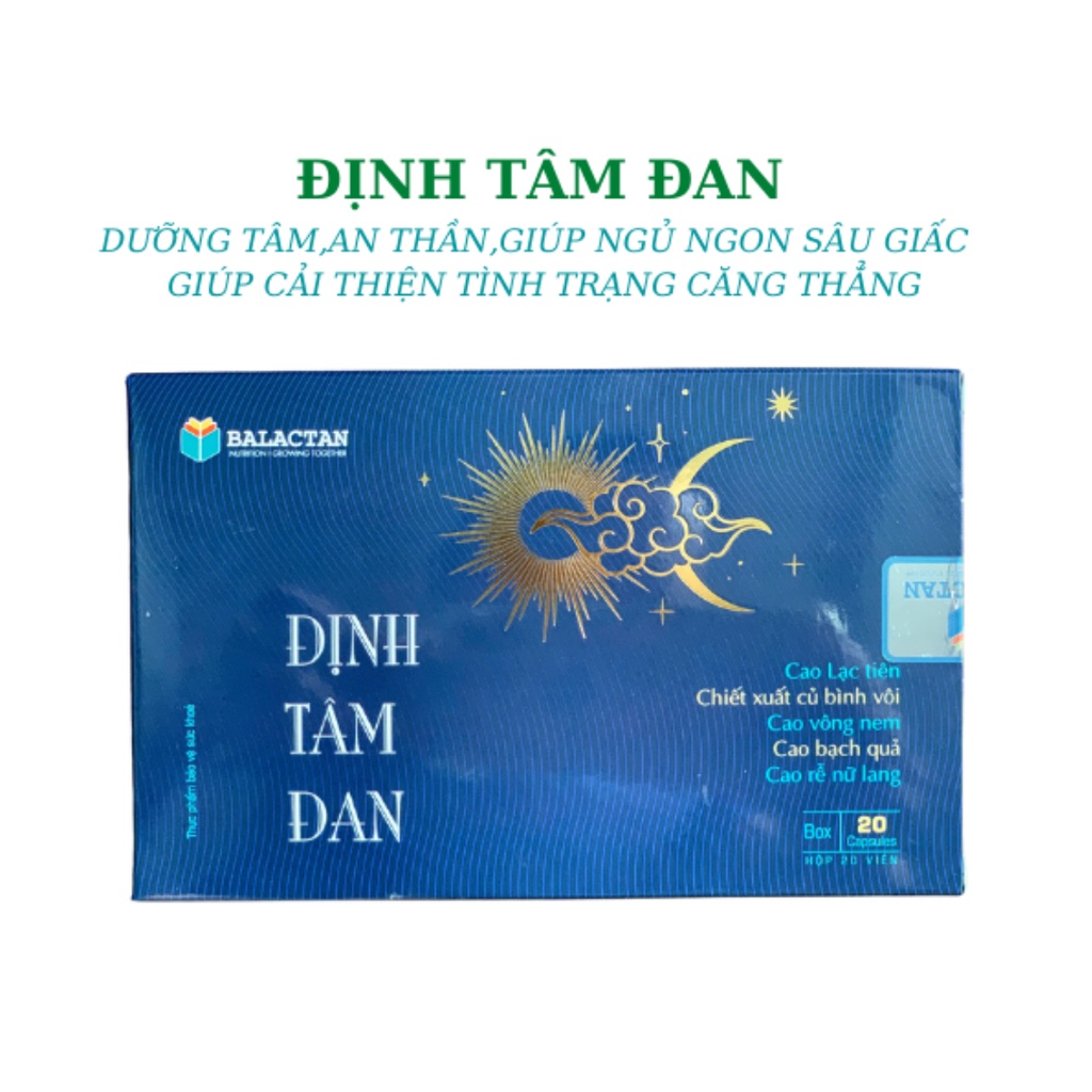 VIÊN NGỦ NGON - ĐỊNH TÂM ĐAN - Dưỡng tâm,an thần,ngủ ngon,sâu giấc Hộp 20 viên
