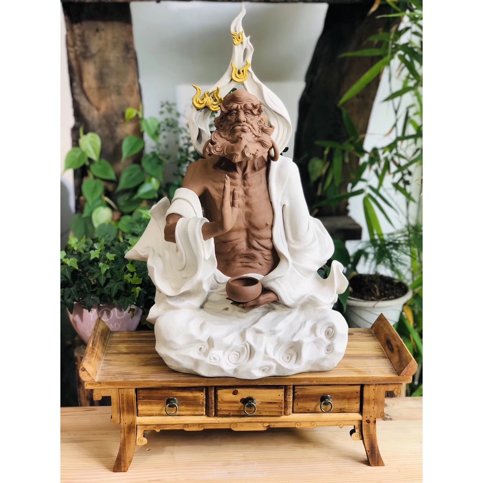 Đạt Ma ngồi thiền tịnh tâm gốm tử sa cỡ lớn- Hàng nghệ nhân cao cấp