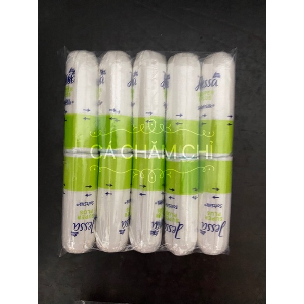 Set 10 chiếc băng vệ sinh dạng nút tampons Jessa 6 giọt Super Plus chuẩn Đức date 2027