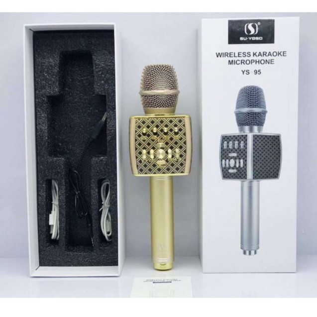 [Mã ELFLASH5 giảm 20K đơn 50K] Micro karaoke bluetooth YS-95 Mic hát kèm loa tích hợp loa bass hoặc livetream không dây