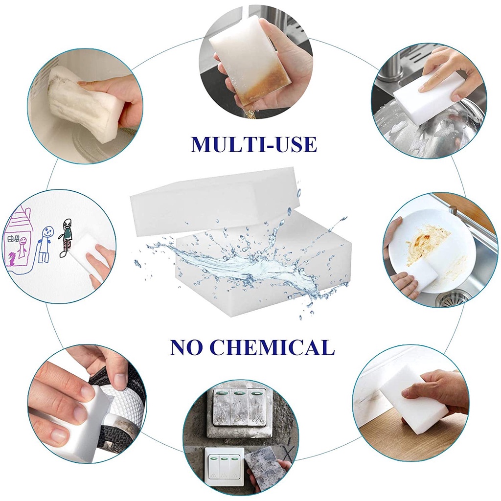 20 miếng Bọt biển đĩa ma thuật cực dày và bền lâu, dễ dàng làm sạch vết bẩn cứng đầu, miếng bọt biển ma thuật lau