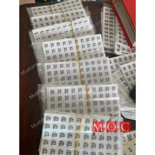 Bảng tem dán size các loại,size giày dép