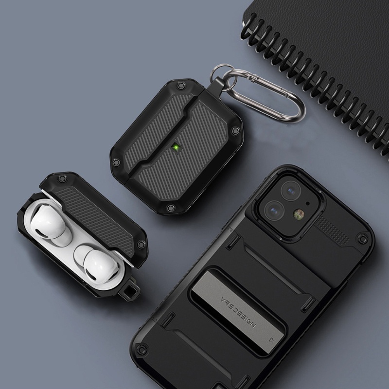Vỏ Bảo Vệ Hộp Sạc Tai Nghe AirPod Pro Có Móc Treo Sáng Tạo