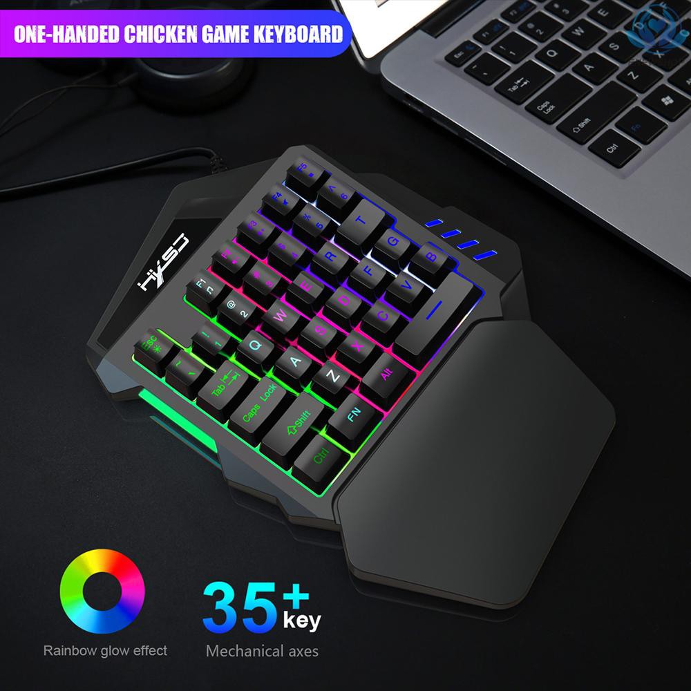 Bàn Phím Gaming Hxsj J50 35 Nút Có Đèn Led Và 5500 Dpi 7 Nút Dành Cho Game Thủ