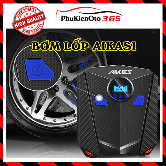 Bơm lốp ô tô tự ngắt AIKESI - Bơm ô tô 12v màn hình điện tử [Bảo hành 12 tháng]
