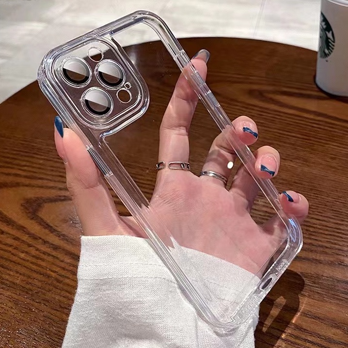 Ốp Điện Thoại Acrylic Trong Suốt Có Miếng Bảo Vệ Ống Kính Cho compatible for iPhone 13 pro max 12 pro max 13 13 pro 11 case