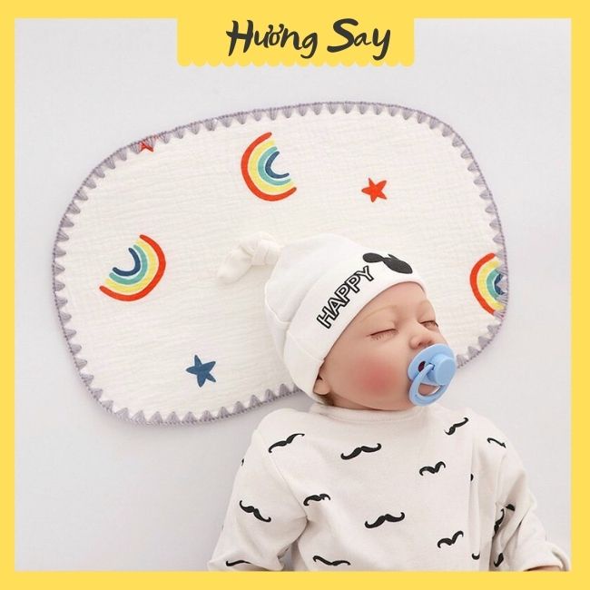 Gối xô 10 lớp Sợi Tre cao cấp cho bé (gối mỏng không nhồi bông)