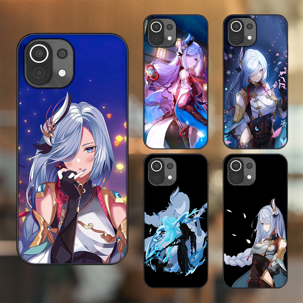 Ốp lưng Xiaomi Mi 11 Lite viền đen in hình Shenhe Genshin Impact