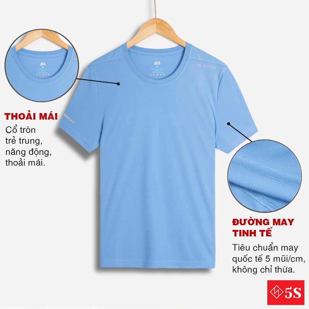 Áo Phông Nam Tay Ngắn 5S (5 Màu), Chất Liệu 100% Coolmax Mềm Mại, Thấm Hút Nhanh Chóng, Siêu Mát (TSO21050) | BigBuy360 - bigbuy360.vn