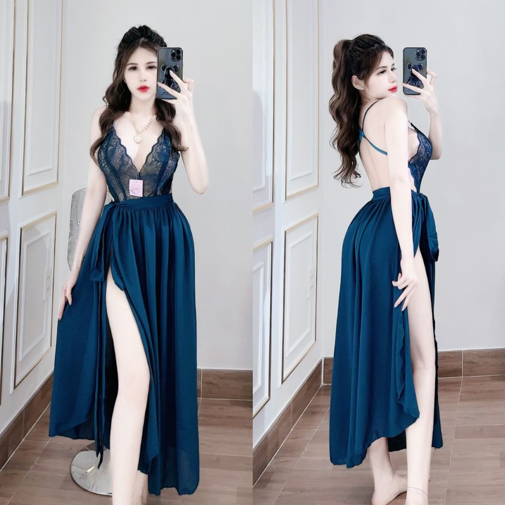 Váy ngủ sexy MIKY Đầm ngủ sexy lụa Chiffon Chất Siêu Mát Dáng Siêu Xinh &lt; 58kg