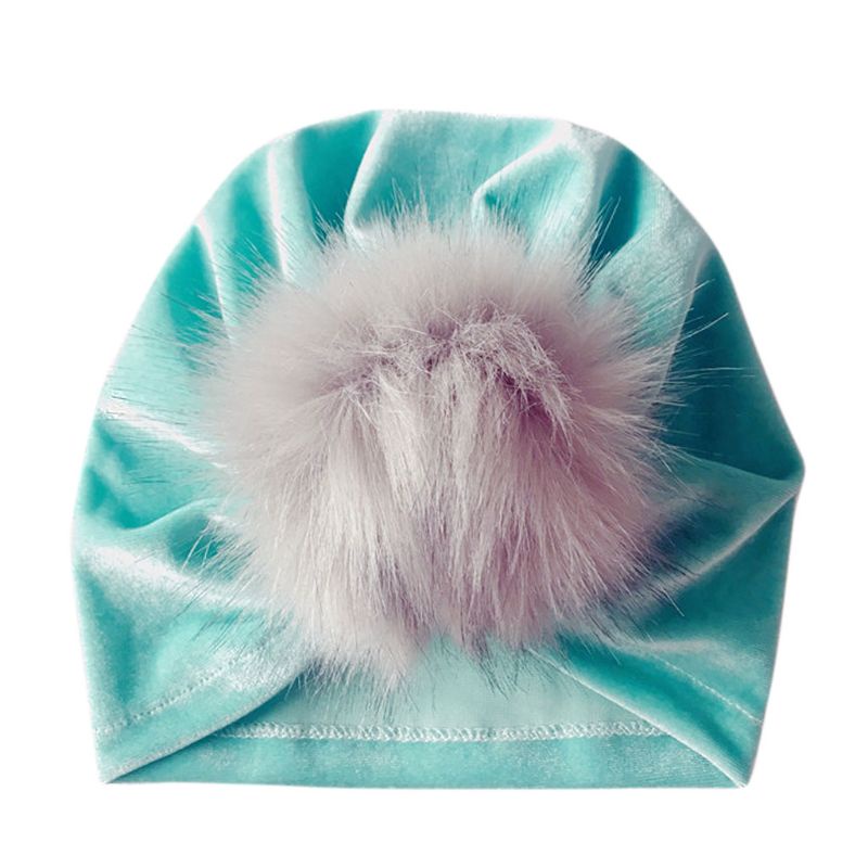 Inn Mũ Turban Bằng Vải Nhung Mềm Mịn Lấp Lánh Mùa Đông Cho Bé Gái Sơ Sinh