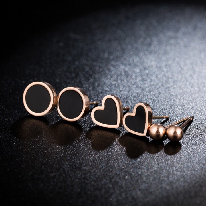 Bộ 3 Đôi Bông Tai Titan Cao Cấp TT 1516