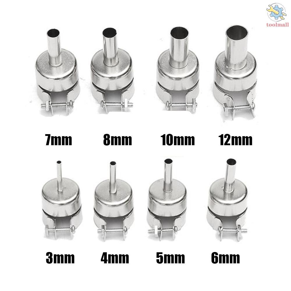 Set 10 Đầu Khò Nhiệt 3 / 4 / 5 / 6 / 7 / 8 / 10 / 12mm Dành Cho Máy Hàn 850 852 858 950 952 702