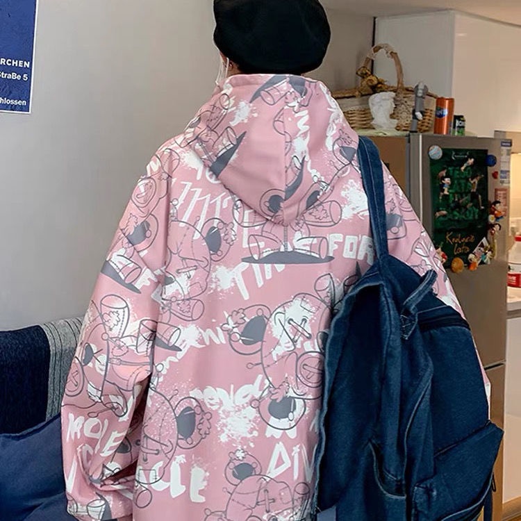 Áo hoodie Dáng Rộng Oversize In Họa Tiết Graffiti Thời Trang Cho Nam