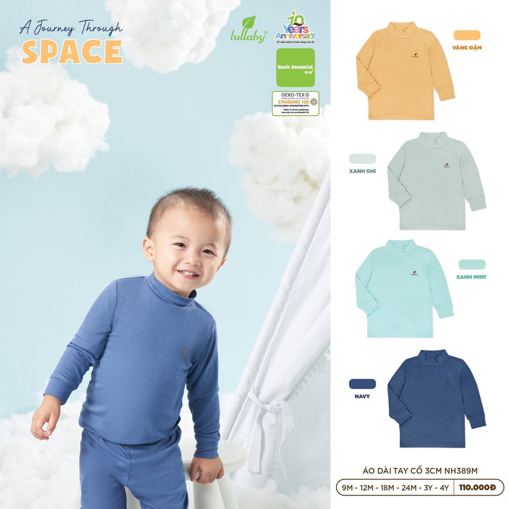 Áo cổ 3p áo giữ nhiệt cho bé Lullaby chất petit