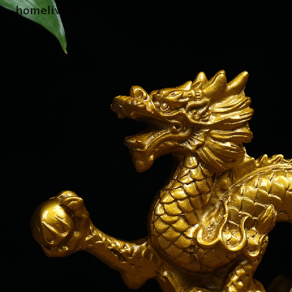 Tượng Hình Rồng Vàng Kiểu Trung Hoa Dùng Trang Trí Nhà Cửa