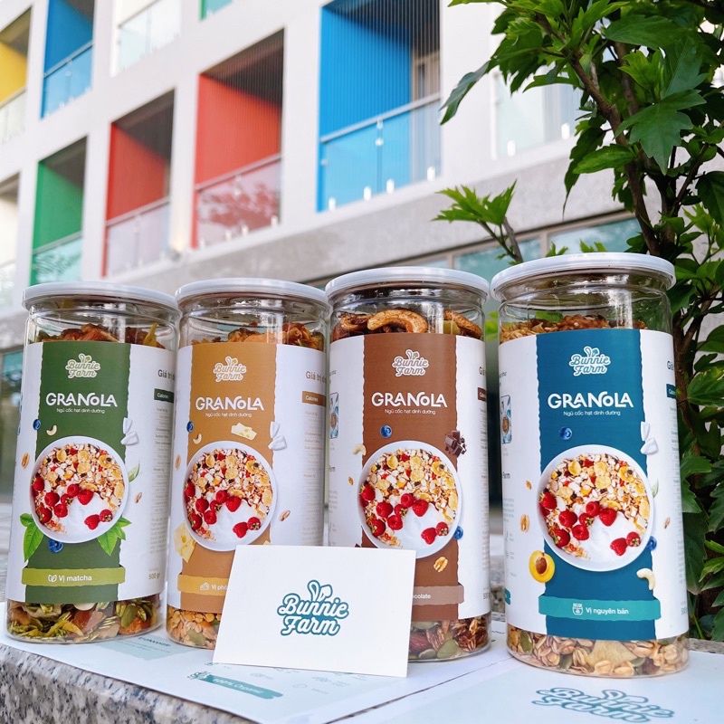 Granola giảm cân Bunnie Farm 500gram, hạt dinh dưỡng, ngũ cốc ăn kiêng