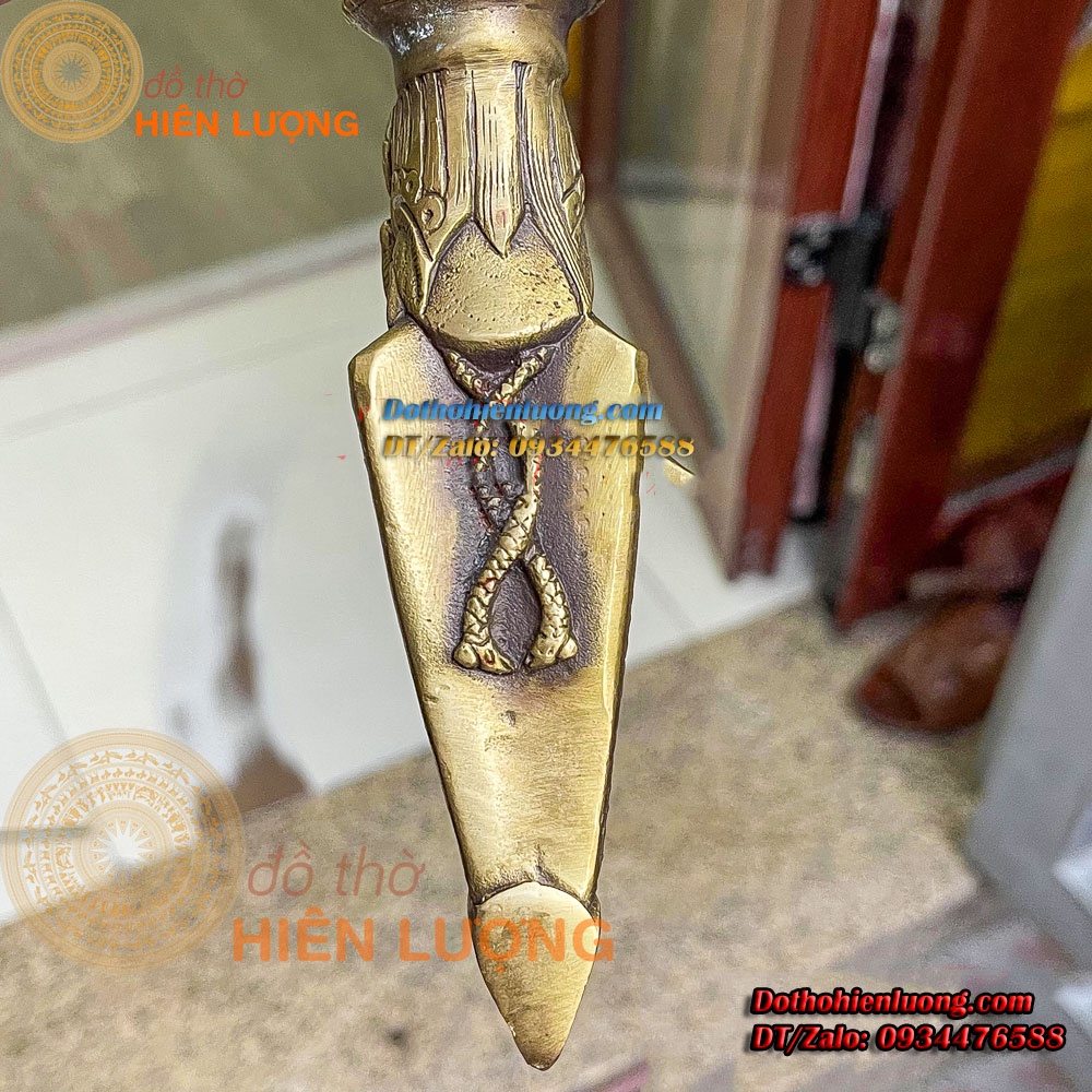 Dao Phổ Ba  Bằng Đồng Màu Vàng Dài 37cm, Nặng 1kg - Pháp Khí Mật Tông Tây Tạng