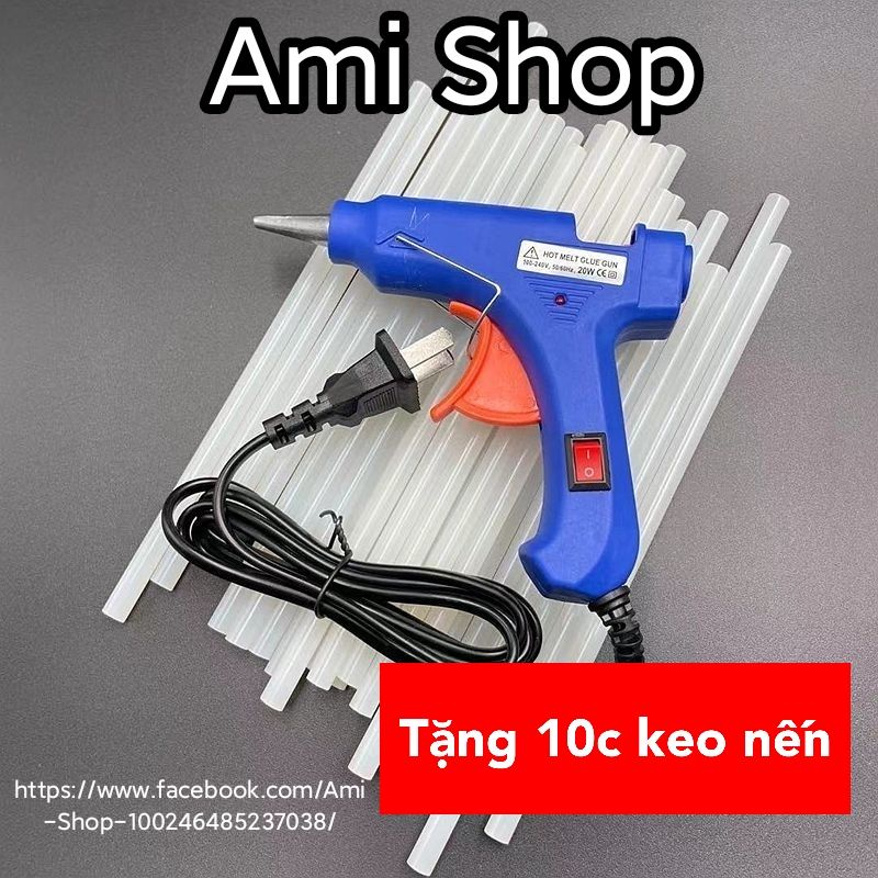 Súng bắn keo+Tặng 10 cây keo silicon nến