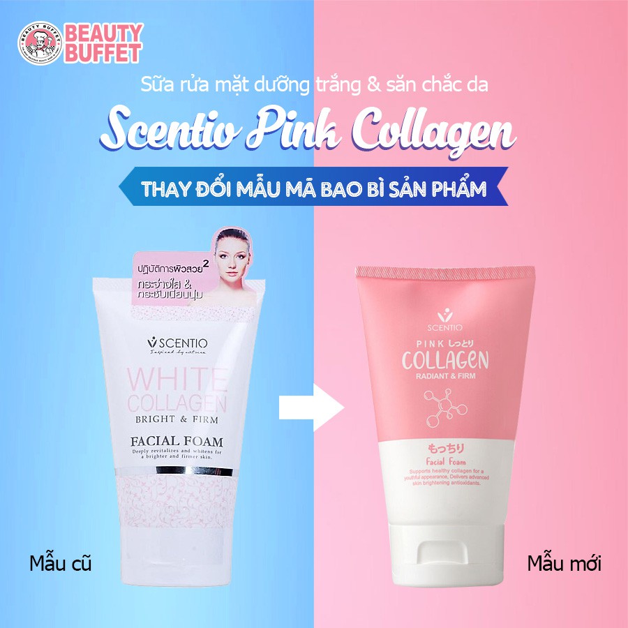 Sữa rửa mặt dưỡng trắng và săn chắc da Scentio Pink Collagen Beauty Buffet 100ml