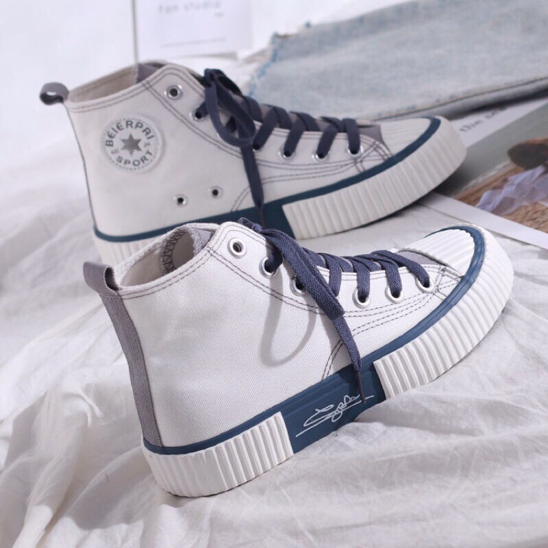 [Mã WAMT2405 giảm 10K đơn 0K] Giày nữ cao cổ ngôi sao đế phối chữ kí chất vải mềm nữ tính ( lưu ý đây cao cổ ) | BigBuy360 - bigbuy360.vn