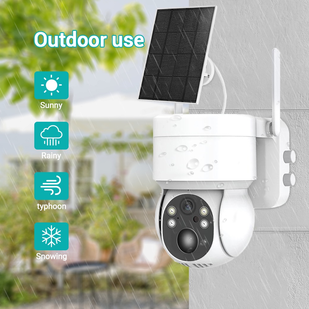 Hamrol camera 4mp ptz wifi Hai Chiều Chống Thấm Nước Phát Hiện Giọng Nói + Bộ Sạc Năng Lượng Mặt Trời 13200mah