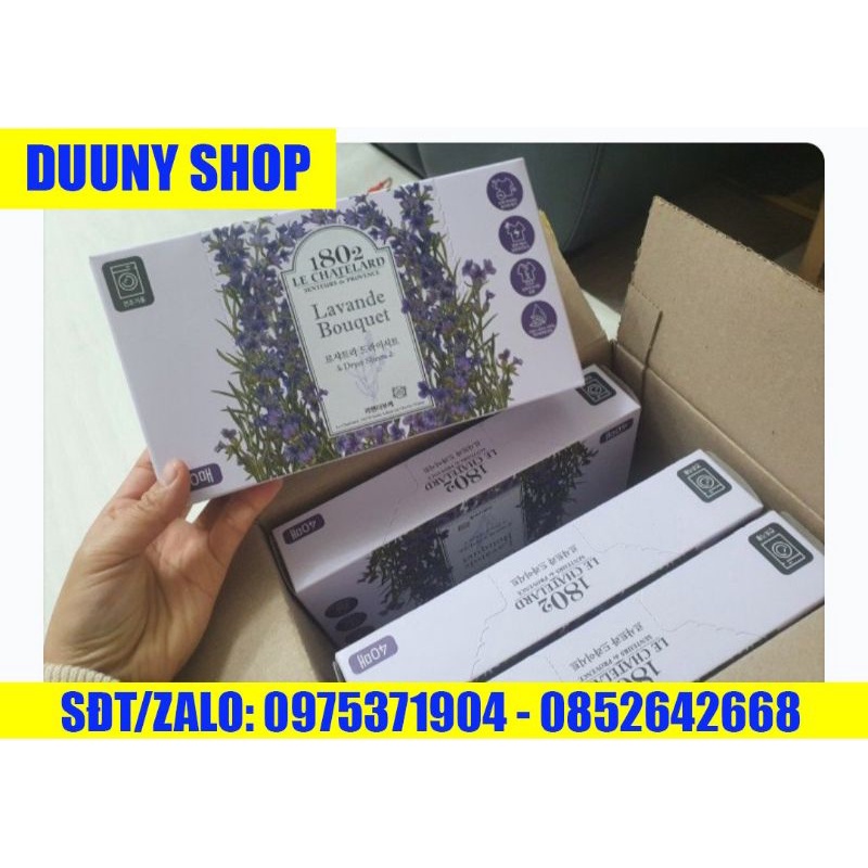 Giấy thơm Le Chatelard 1802, giấy thơm Hàn Quốc, hoa oải hương Lavender dùng máy sấy khô quần áo thường