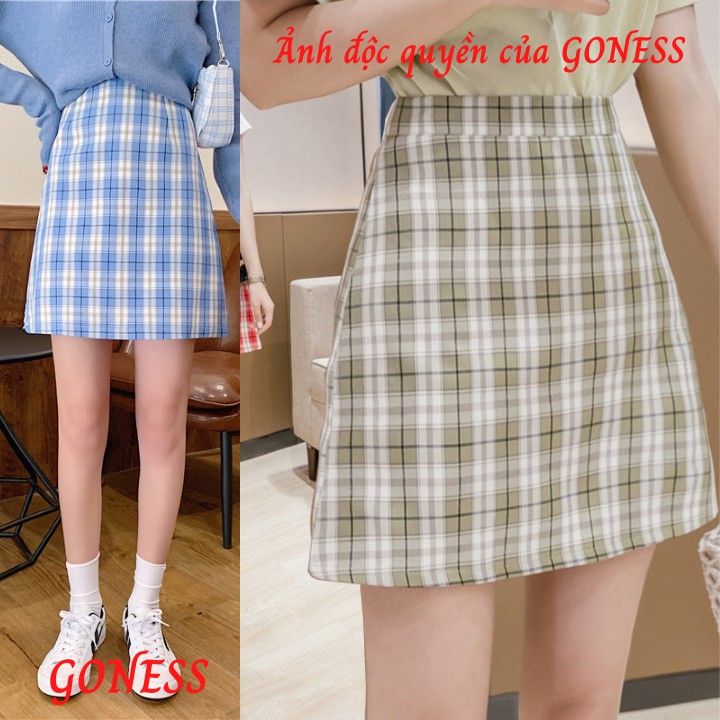 Chân váy chữ a Goness lưng cao hoạ tiết caro nhiều màu thời trang cho nữ | BigBuy360 - bigbuy360.vn