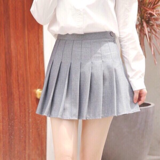 🌙 Suteki Openning: Chân váy ngắn thủy thủ Tennis xếp li Kaki lưng cao có quần trong Ulzzang màu trơn | BigBuy360 - bigbuy360.vn