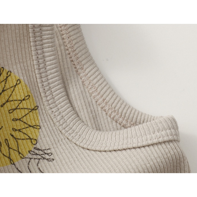 Bộ Áo Liền Quần Sát Nách Vải Cotton Màu Trơn In Họa Tiết Thời Trang Cho Bé Trai Và Gái