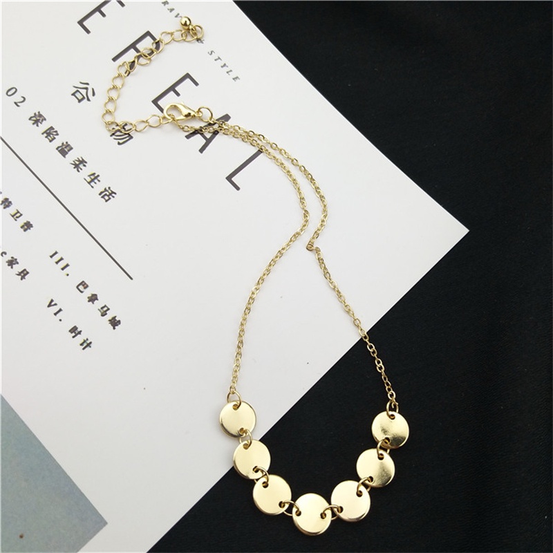 Vòng Cổ Choker Ngắn Đính Đồng Xu Vàng Kim Độc Đáo Thời Trang Cho Nữ F878