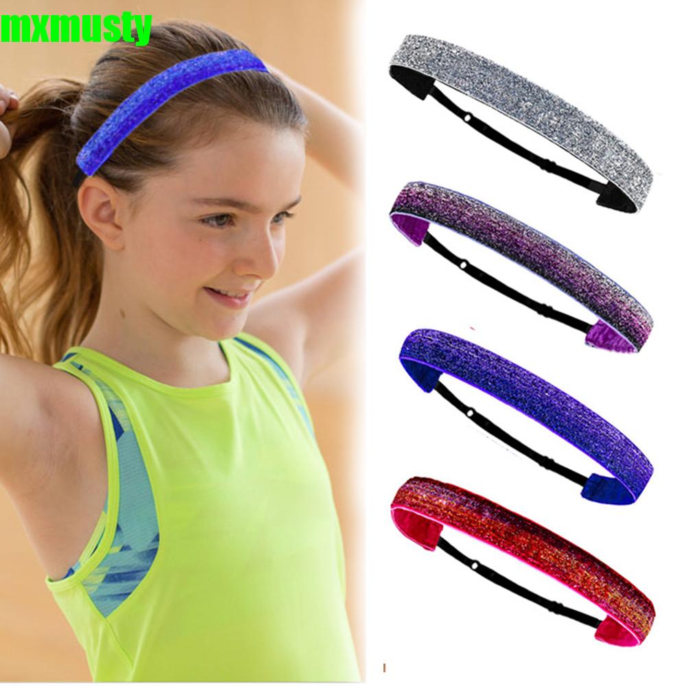MXMUSTY Fashion Headband Women Glittering Hair Hoop Sport Hair accessories Children Bling Girl Adjustable Sweat Band/Multicolor