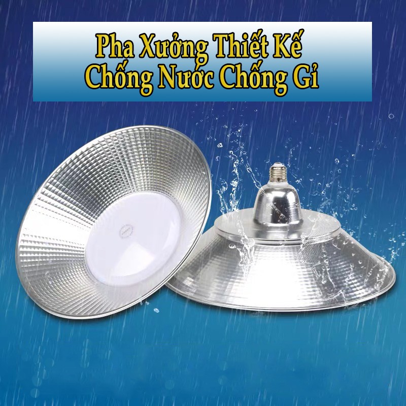 Đèn LED pha xưởng công nghiệp loại đuôi vặn E27 chống nước-chiếu sáng nhà máy, kho chứa..công suất 50W/8