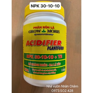 30 -10 -10+te phân bón lá grow more hộp 100gr