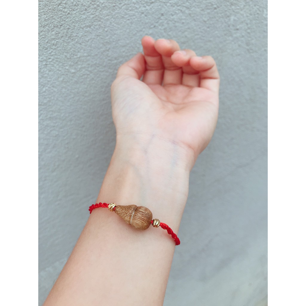 VÒNG TAY, Vòng tay HANDMADE nữ chỉ đỏ mix hồ lô trầm hương may mắn