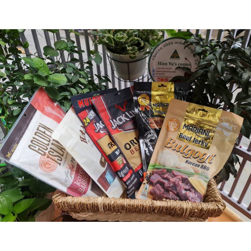 Thịt bò/heo khô Úc - Newzeland - Mỹ ( Mariani/ Jack Link's / Golden Island/ Hank's/ Kirland ) jerky