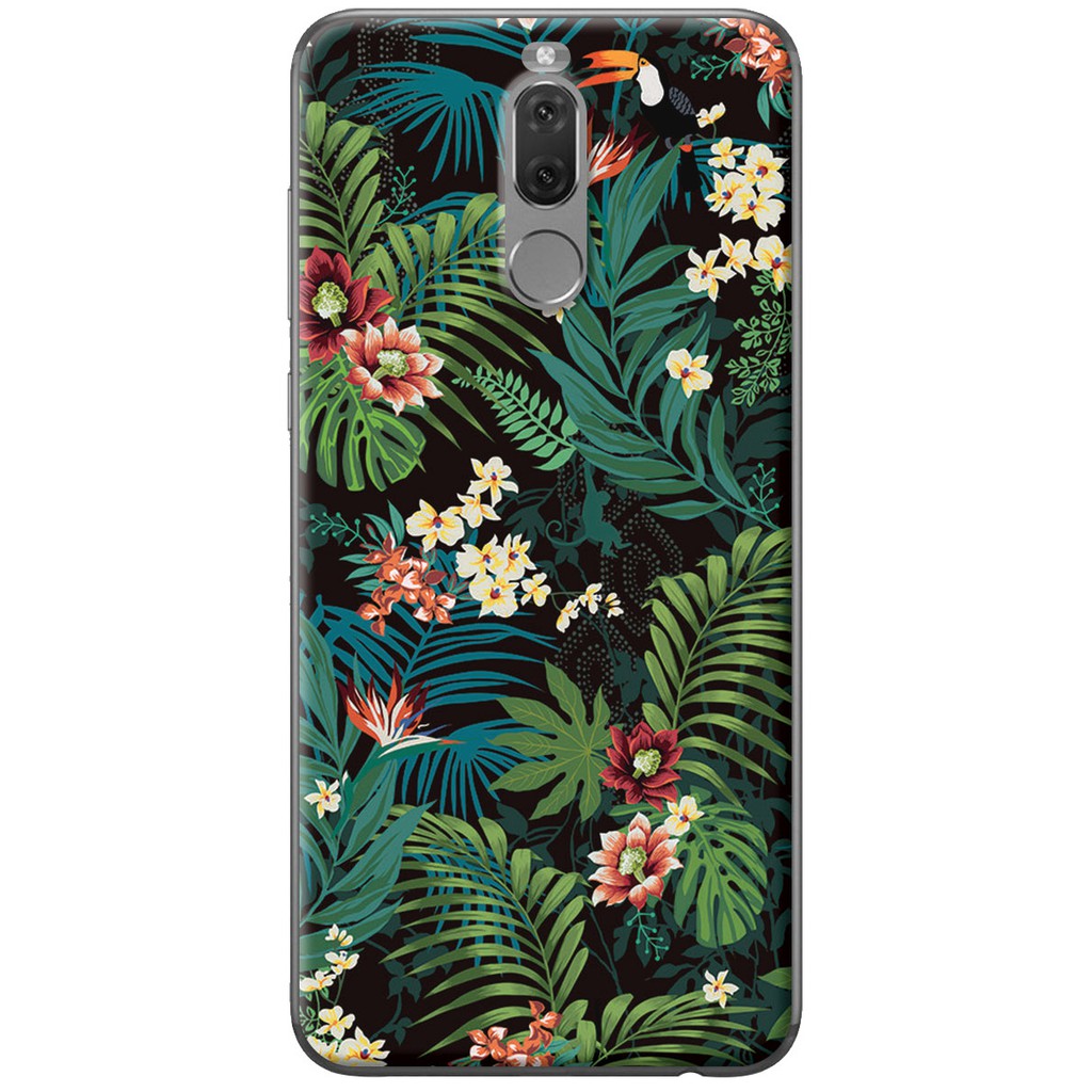 Ốp lưng nhựa dẻo Huawei Nova 2i, 3i, 3e, 4e Vẹt hoa lá