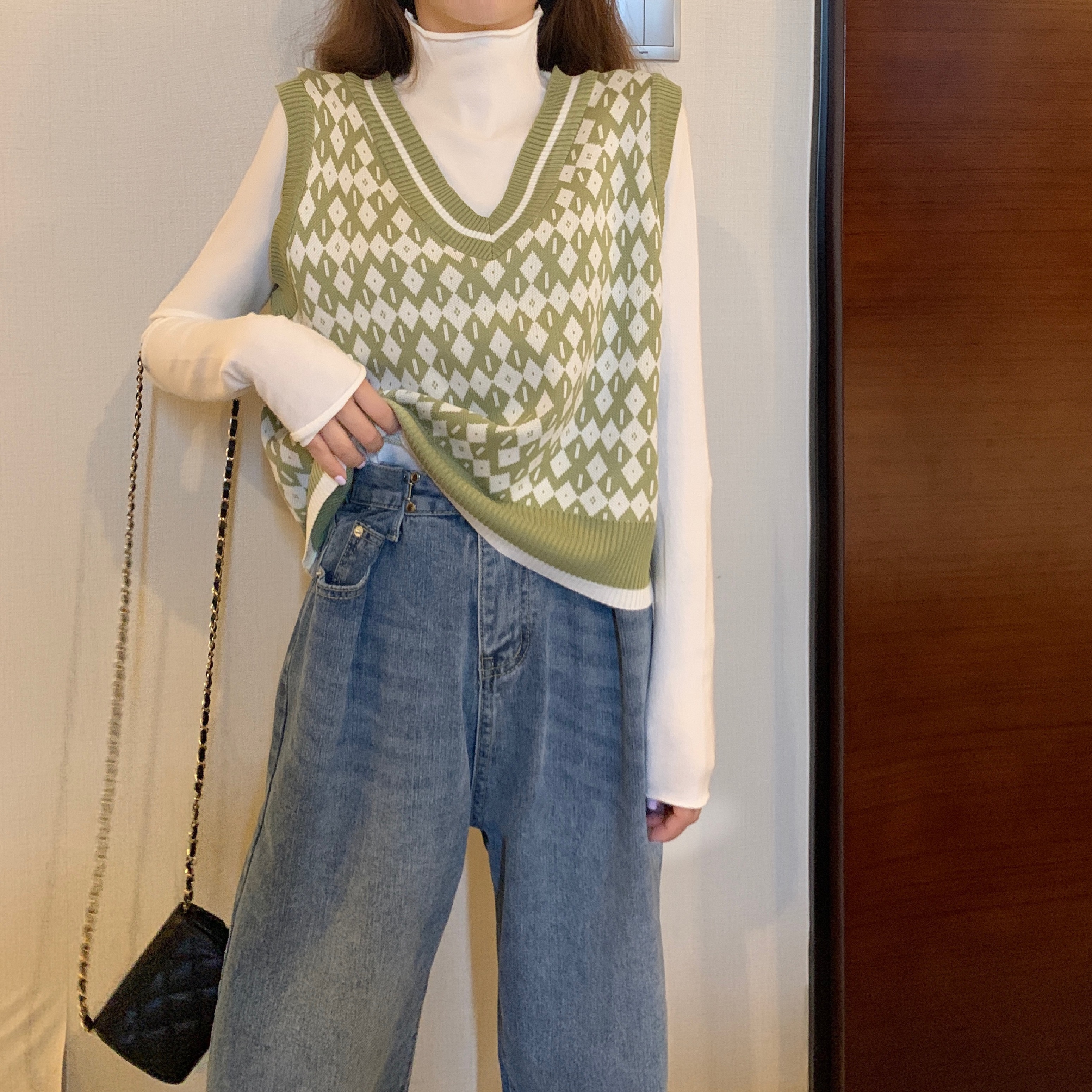 Áo Len Nữ Không Tay Cổ Chữ V Dáng Rộng Phong Cách Hàn Quốc | BigBuy360 - bigbuy360.vn