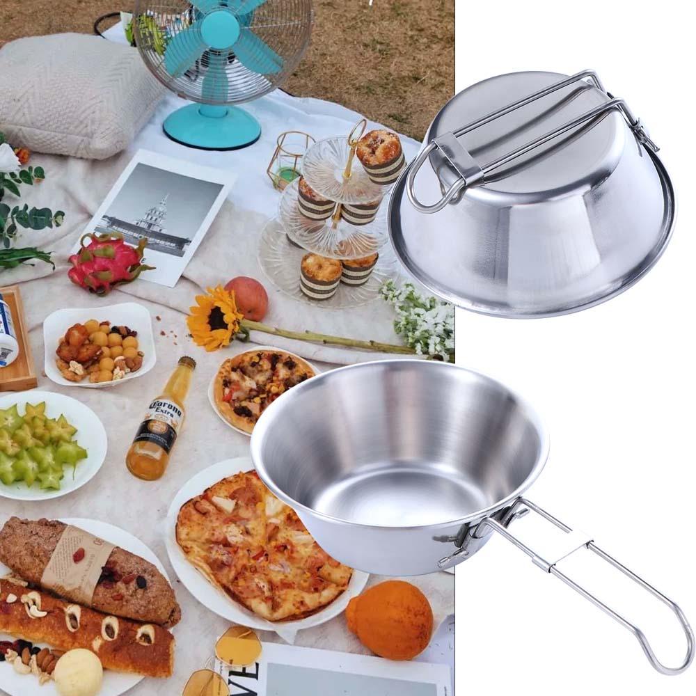 Bộ Dụng Cụ Bàn Ăn Bằng Thép Không Gỉ Gọn Nhẹ Tiện Dụng Mang Theo Du Lịch Cắm Trại