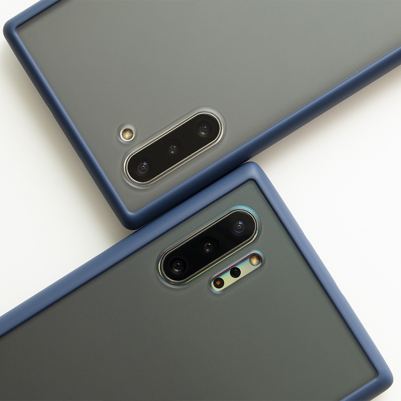 Ốp điện thoại mặt nhám viền màu thời trang chống sốc cho Samsung Note 8 9 10 10+ Pro Plus J4 J6 Prime J8 2018
