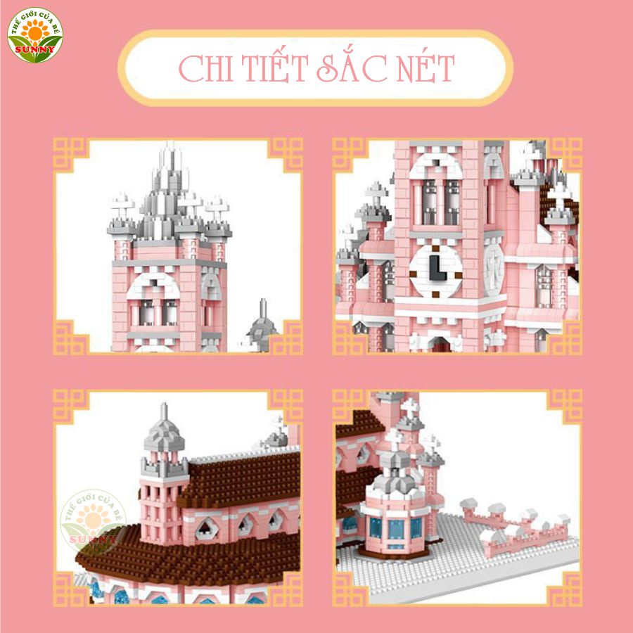 Mô hình nhà thờ Tân Định - Xếp hình cho bé rèn luyện trí thông minh - Sunny