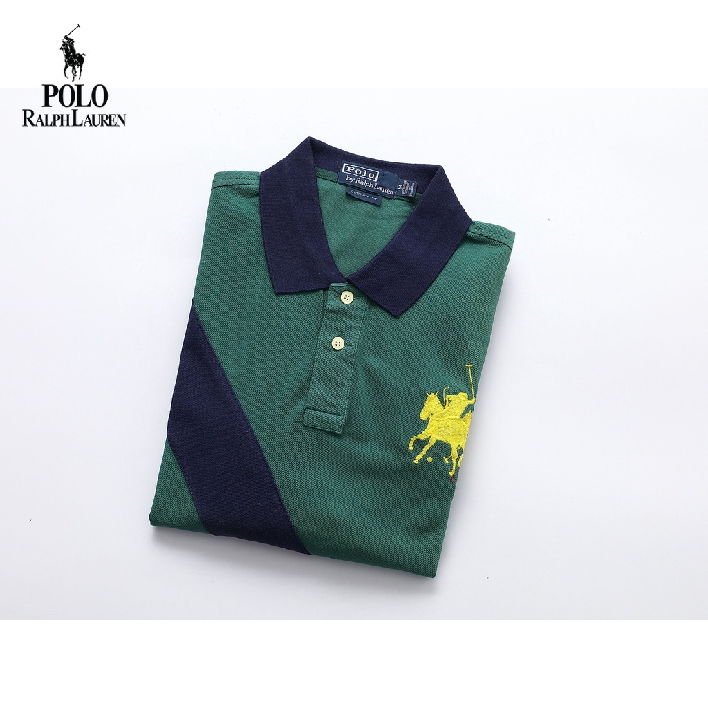 Áo Thun Polo Cotton Tay Dài Phối Lưới Thêu Họa Tiết Ralph Laurens Thời Trang Thu Đông 2022 Cho Nam