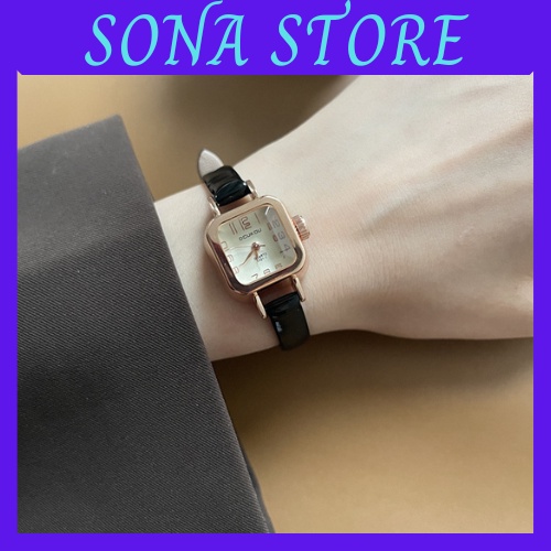 Đồng hồ nữ dây da mặt vuông chính hãng Doukou đẹp giá rẻ thời trang sinh thumbnail