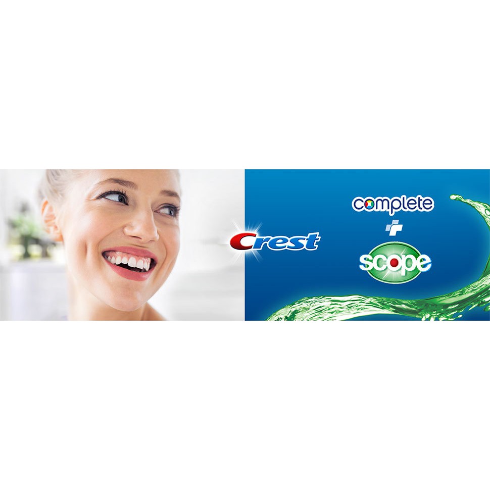 Kem đánh răng Mỹ CREST COMPLETE WHITENING+ SCOPE OUTLAST FEEL FRESH UP TO 7X LONGER 206g
