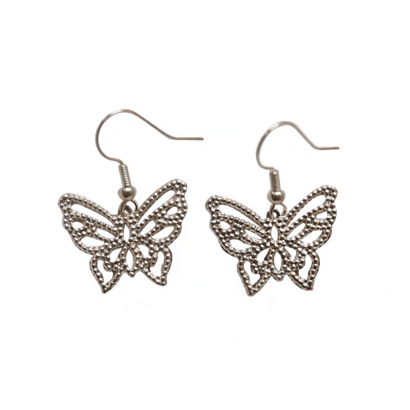 [Giao Hàng Miễn Phí] Bông Tai Hình Bướm Rỗng Ba Chiều Ngọt Ngào Đơn Giản Nhẹ Nhàng 22253