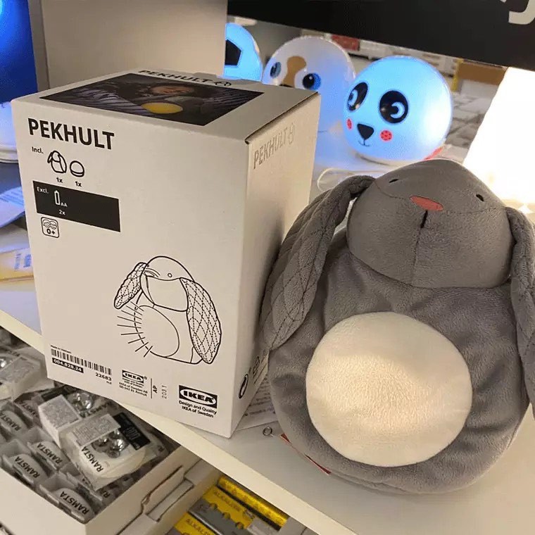 Đèn dạ quang thỏ bông đồ chơi Pekhult IKEA
