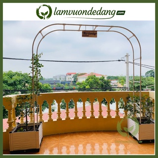 KHUNG CỔNG VÒM CAO 2M55 - DÙNG ĐỂ ĐỠ CÂY CHO HOA HỒNG LEO, CÂY LEO THÀNH CỔNG VÒM NGANG 0.9M